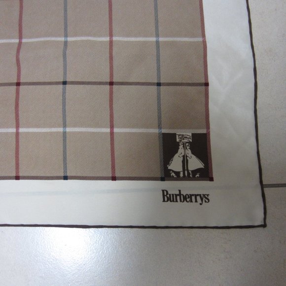 ❤️RARE VINTAGE BURBERRYS NOVA CHECK Window Pane Silk Scarf Italy - Picture 12 of 12